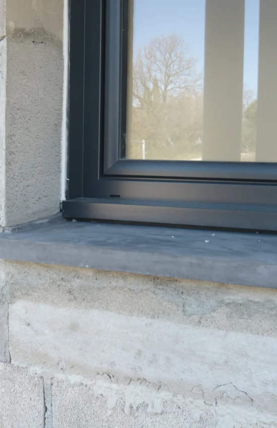 vue exterieur d'un appuis matis gris avant la couleur des façades 
